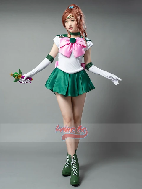 Anime Sailor Jupiter Kino Makoto przebranie na karnawał kobiety sukienka, mundurek mp 000292