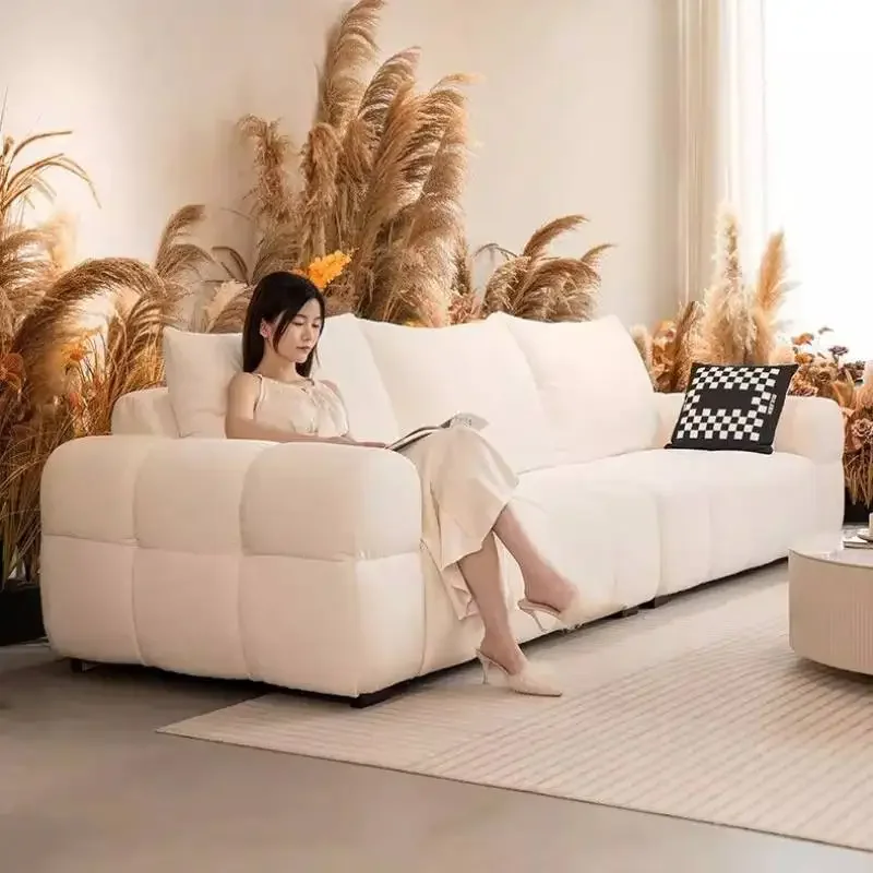 Minimalist High Back Living Room Sofas Beige Puff Luxury Bubble Living Room Sofas Nordic Modern Woonkamerbanken Furniture Home