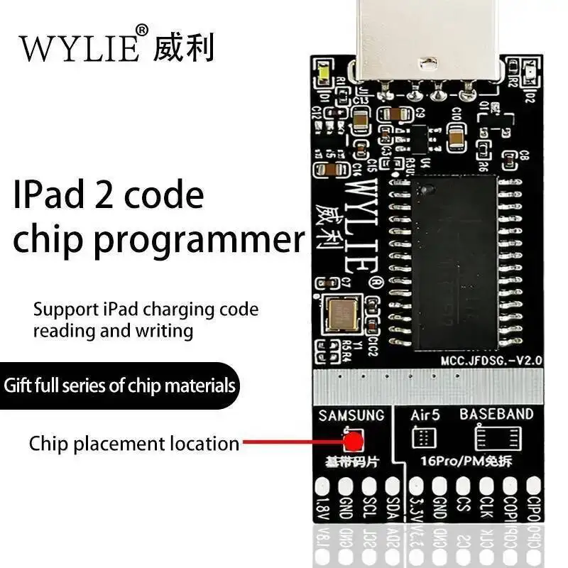 WYLIE iPad 2 Baseband Chip Programmer Auto Recognition Code Chip Support Samsung Chip Read Write for iPad Air 5 iPhone 6-17PM