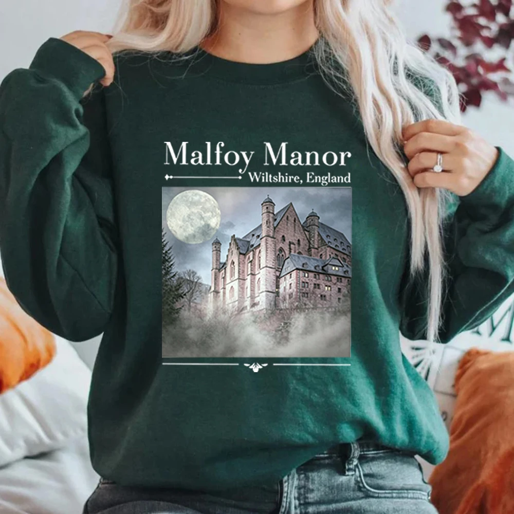 

Malfoy Manor Sweatshirt Subtle Booklover Shirt Gothic Fandom Merch Dark Academia Bookish Sweater Dramione Fanfiction Sweatshirts