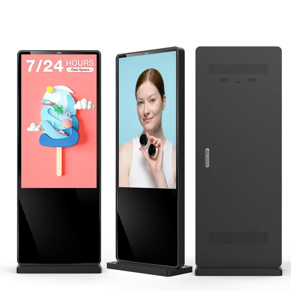 Segnaletica digitale da pavimento per esterni da 49 pollici con diametro esterno OEM di fabbrica e schermo pubblicitario LCD