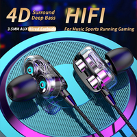 3.5mm Wired Headphones With Microphone 3.5 Plug In-ear Noise Cancelling Phone Earbuds Gamer Headset Cheap Hearing Aids HiFi 9D