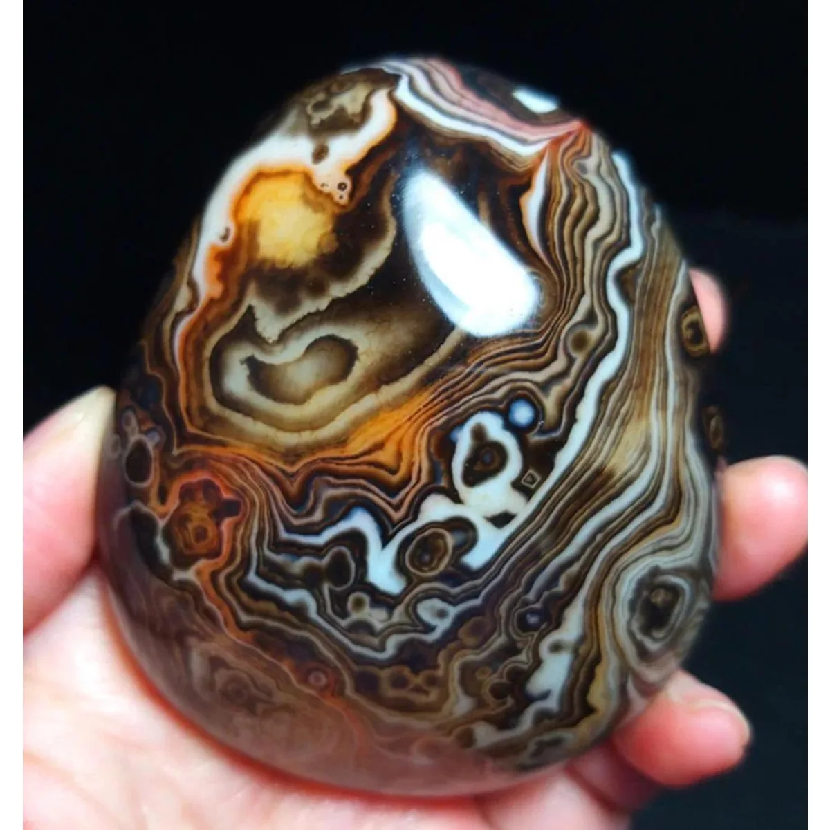 Natural Banded Agate Mountain Gem, Polished Tumbled, Loose Gemstone, Terrarium Decor, Crystal Collection, Table Display