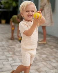 Clearance sale AS SS25 summer cable knitting collection high quality 100% boys girls clothes family look