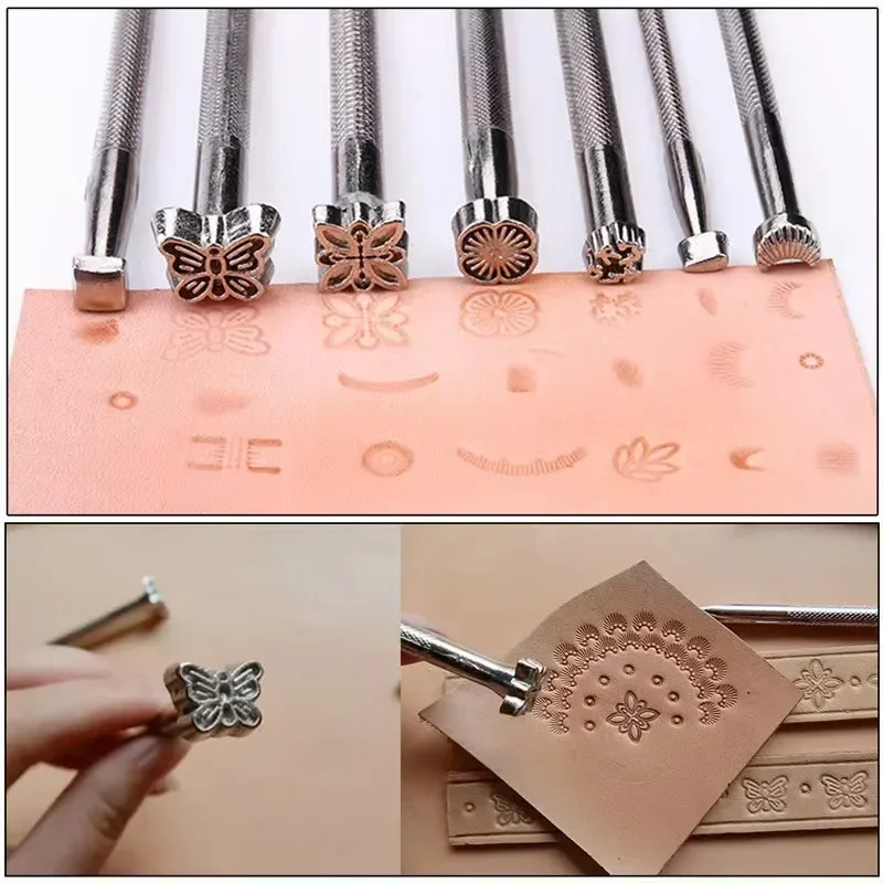 DIY Leather Metal Stamping Tools 20 Piece Set Leather Carving Stamping Tools Rotary Carving Knife Leather Carving Tools Stamping