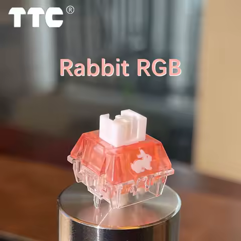 TTC Rabbit RGB Switch Linear 42gf 1.2mm Fast Trigger Silent Mechanical Keyboard Switch Transparent Housing Custom Gaming Office