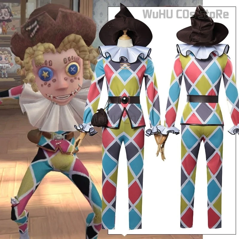 Mike Morton /Acrobat Cos Identity V Anime Man Woman Cosplay Costume Full Set Top + Pants + Belt +Hat Wig Halloween Roleplay Suit