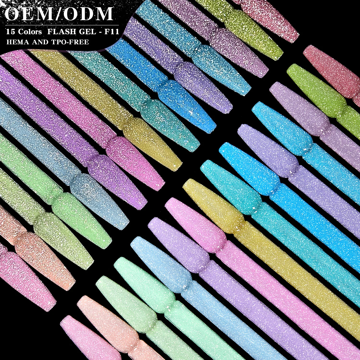Vendeeni 15 colori fluorescente glitter diamante spezzato smalto gel lucido Soak Off UV LED gel vernici decorazione unghie artistiche
