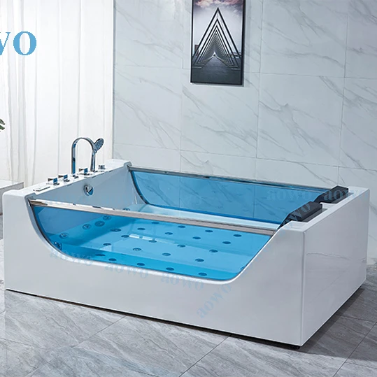 

Modern Yacuzzi Glass Bath 2 Peoson Spa Massage Smart Whirlpool Acrylic Bathtub With App Automatic Control Panel