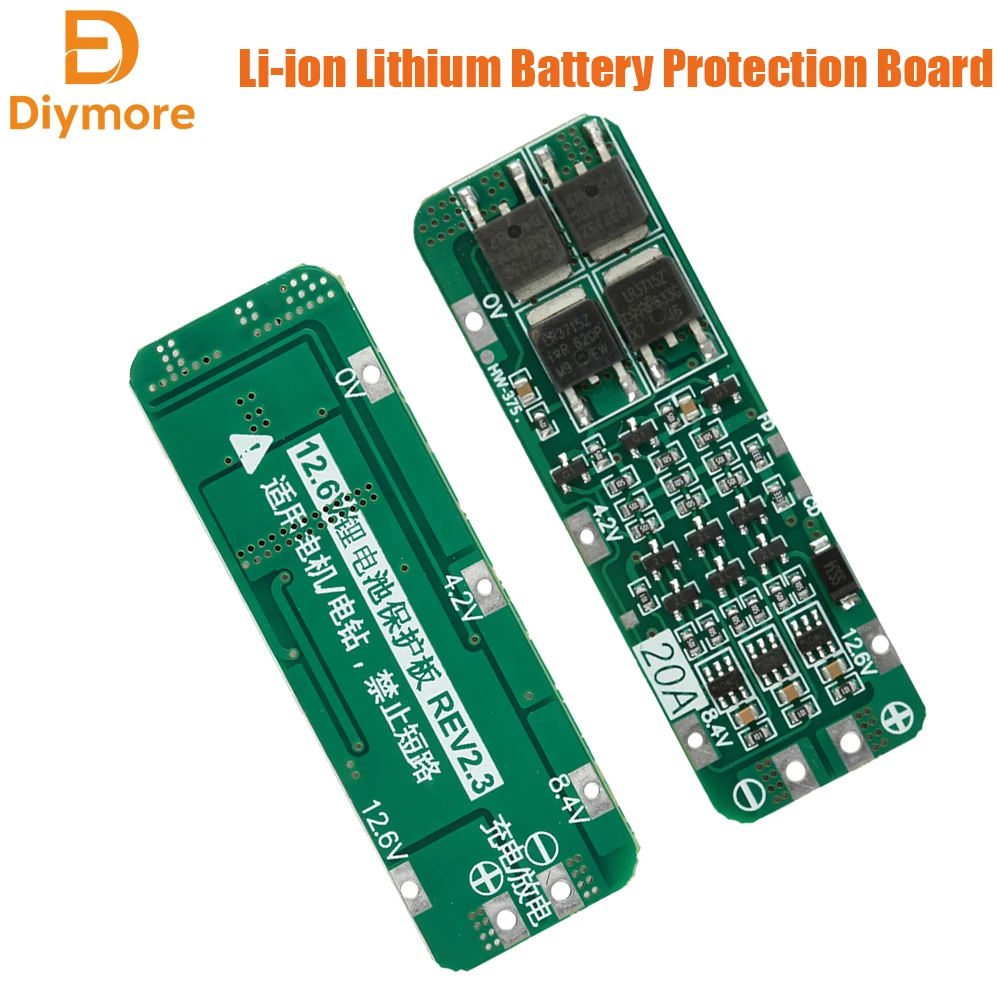 3S 20A Li-Ionen-Akku-Schutzplatine mit gemeinsamer Anschlussbuchse, 18650-Ladegerät-PCB-BMS für Bohrmotor, 12,6V Lipo-Zellenmodul