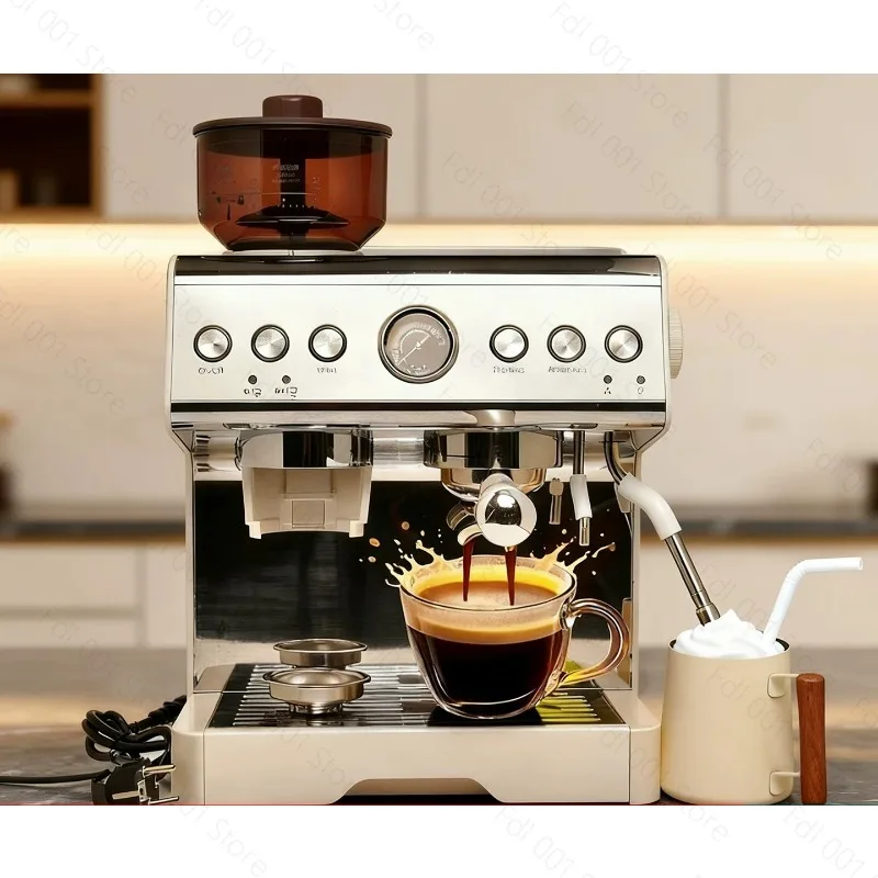 Variable Pressure Semi‑Automatic Coffee Machine Built‑in Grinder Freshly Ground Espresso Americano For Home Commercial Use