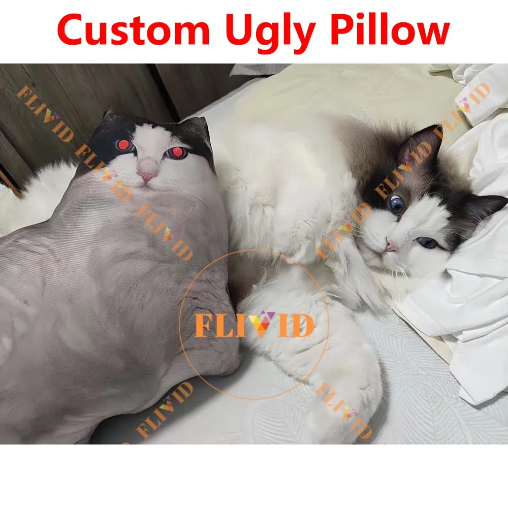 

Customized 3D Pet Cat Dog Pillow,Custom Funny Ugly Throw Pillow,Personalized Cushion,Hot Birthday Gift,Pet Loss Memorial Gifts