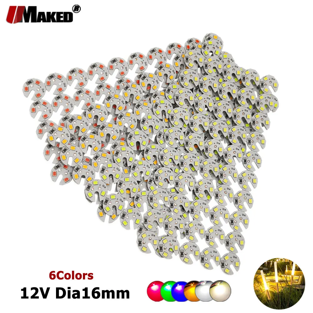 3LEDs SMD2835 12V Mini Light Source White Warm Red Green Blue Yellow Wheat Ear Lamp For Ambient Decoration Lighting DIY Dia16mm