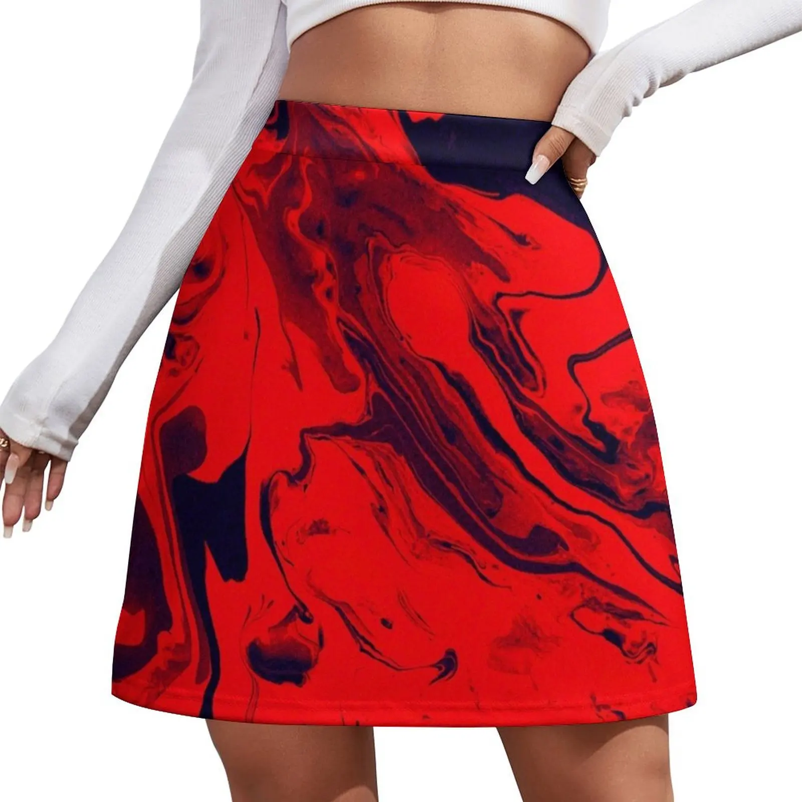 

Red & Black splash - abstract pattern Mini Skirt School skirt women's clothing summer 2026 novelties short skirt for women