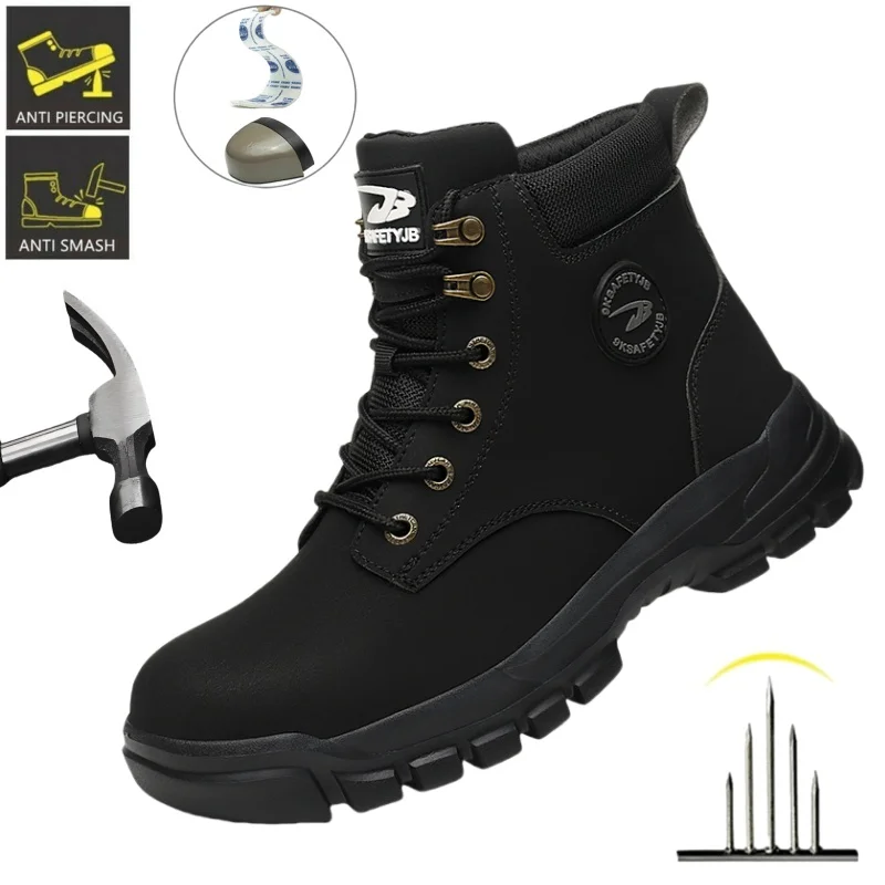 New Design Waterproof Safety Shoes Men Work Sneaker Steel Toe Shoes Puncture Proof  Safety Boots Male Lightweight Work Shoes