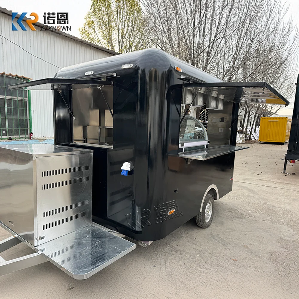 Street Concession Hot Dog Ice Cream Trailer Food Trailer Mobile BBQ Snack Fast Food Truck Trailer With Full Kitchen