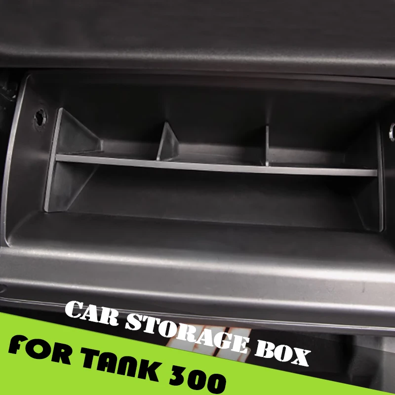 Car Storage Box Fit for GWM Tank 300 Co-driver Glove Box Storage Partition Debris Storage Box Interior Decoration Accessories