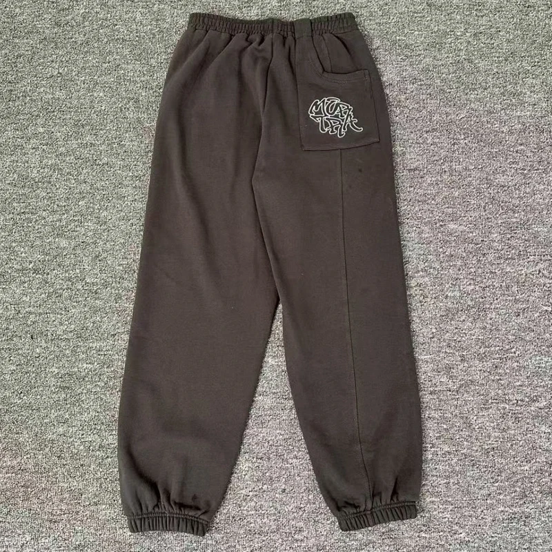 

Mertra Sweatpants Letter Logo Print Brown Straight-leg Pants Men's High Street Hip-hop Style Casual MERTRA Sportswear Trousers