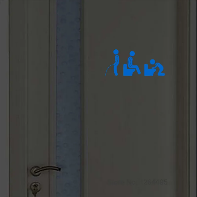 Personalized Bathroom Door Sticker Glow in the Dark Wall Sticker Home Decor Vinyl Decals DIY Decoration Luminous Toilet Stickers