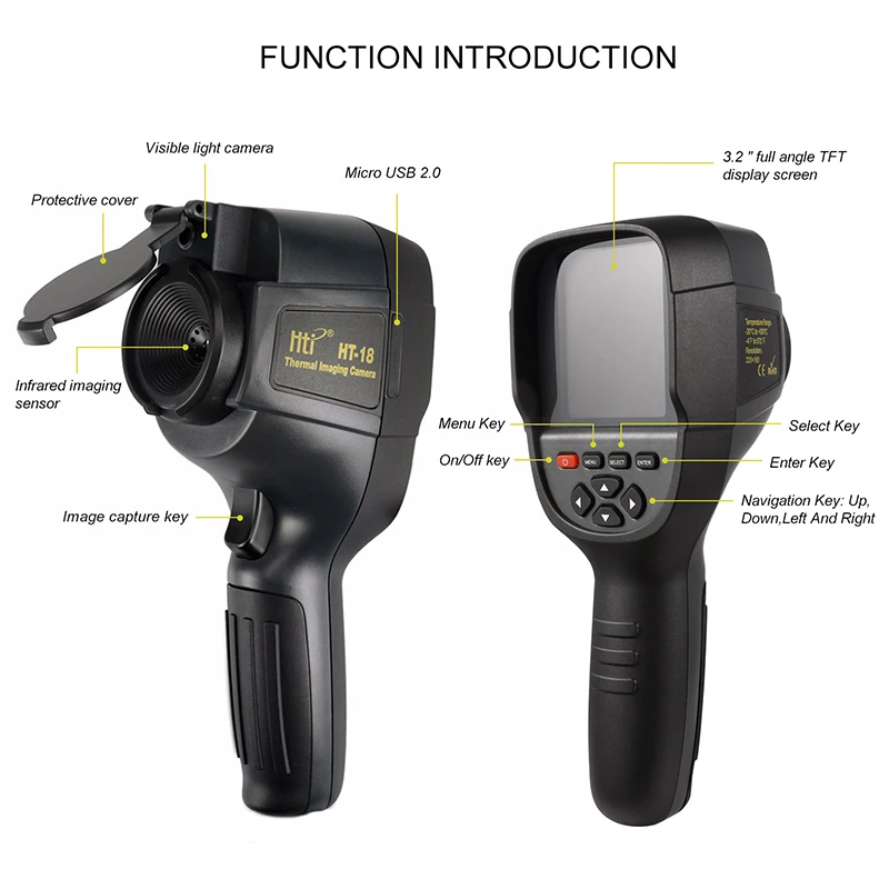 HTI Multiple Resolution 256x192/32x32/320x240 Thermal Imager Infrared Thermal Camera for Leak Detection Electronics Repair