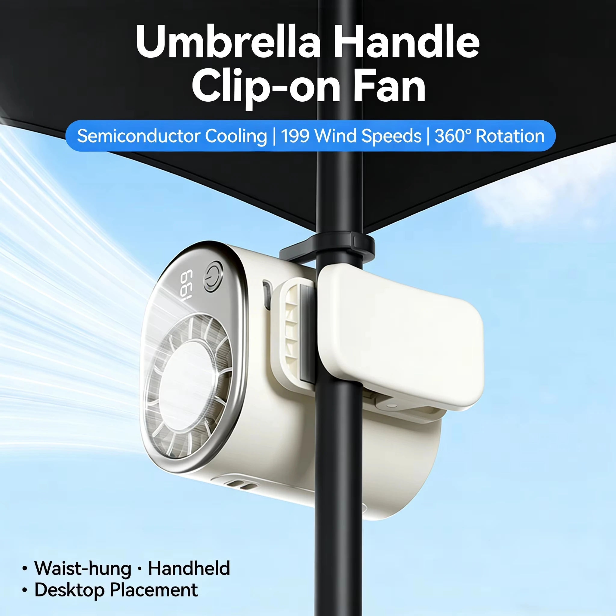 พัดลมหนีบรถยนต์แบบพกพา พัดลมหน - Oscillating Fan Clip บทวิจารณ์และราคา