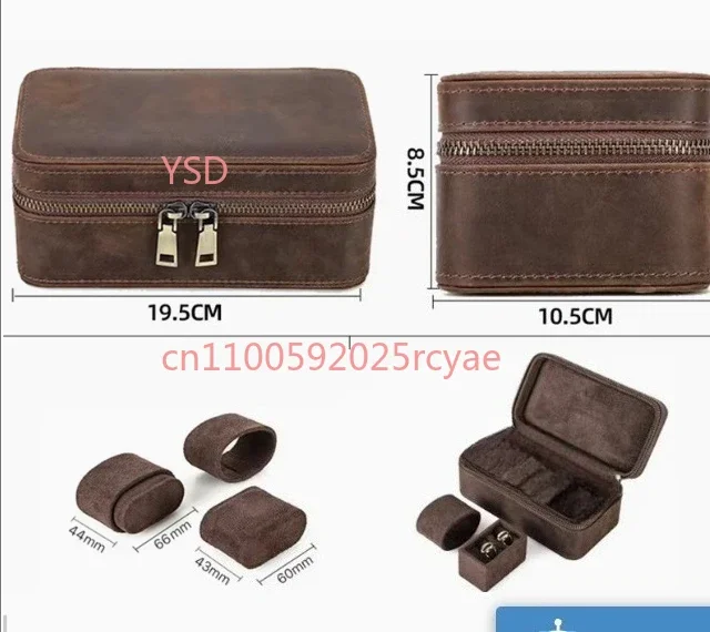 Genuine leather Watch Case Jewellery Travel Storage Box for Ring Earrings Cufflinks Men Women Best Gift