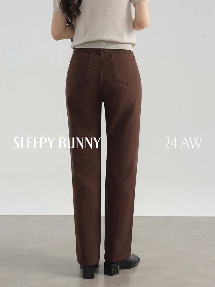 جينز مستقيم عتيق عالي الخصر وواسع الساق من قماش الدنيم سروال نسائي فضفاض غير رسمي أمريكي بنطلون ميلارد أنيق طويل قيعان الزي #3