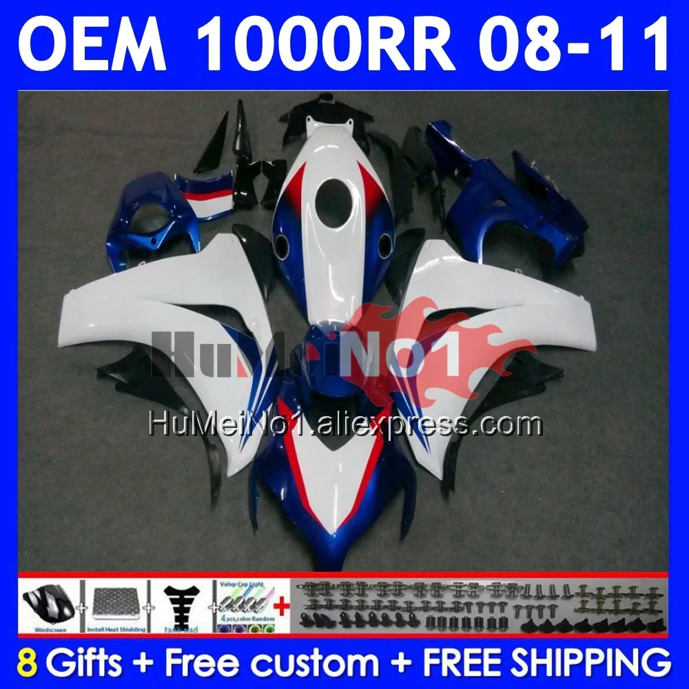

OEM Injection For HONDA CBR1000 CBR 1000 RR Blue white CC 61No.54 CBR 1000RR 2008 2009 2010 2011 CBR1000RR 08 09 10 11 Fairing