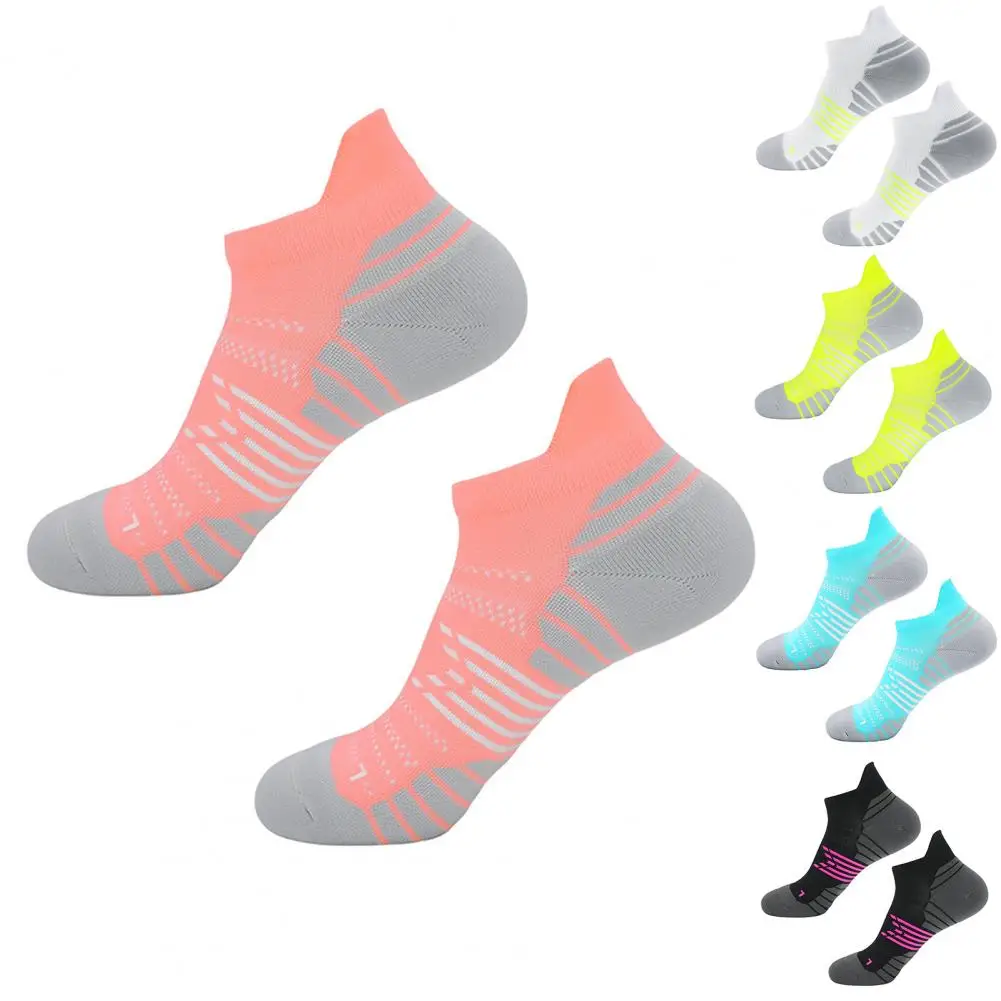 1 Pair Socks Stretchy Anti-slip Strips Sports Socks Towel Bottom Badminton Sports Socks Sportswear