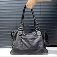 Y2K Spicy Girl One Shoulder Crossbody Bag Vintage Washed Leather Soft Leather Motorcycle Bag Large Capacity Bag - Image 5