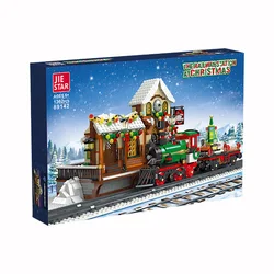 IN STOCK 89142 1362pcs City Street View Winter Train Station Building Blocks Bricks Construction Model Kids Toys Christmas Gift