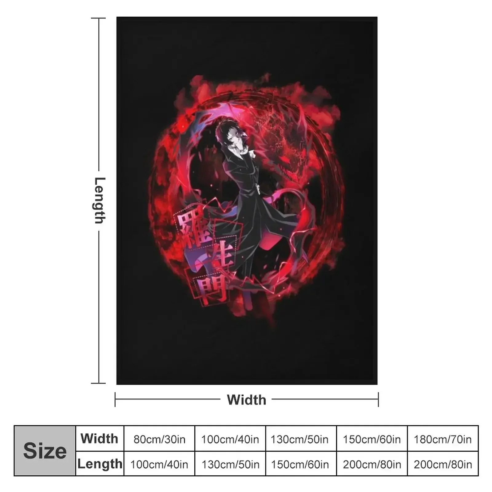 Akutagawa Ryuunosuke red / black Throw Blanket funny gift Plaid warm for winter Plush Blankets