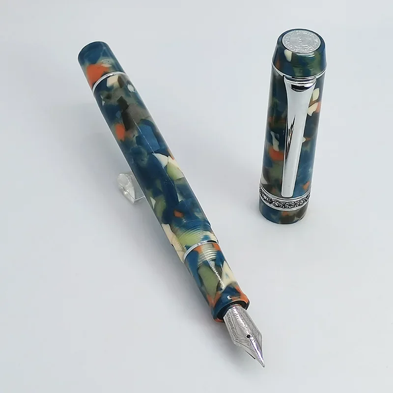 

New KAIGELU 316 Century Tofu Acrylic Fountain Pen Luxury Business Gift EF F M 0.38 05 0.7MM Transparent Sky Blue Calligraphy Pen