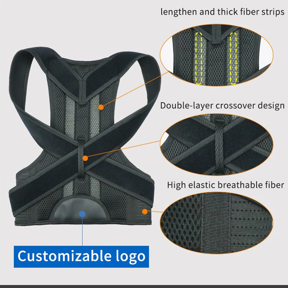 3XL 4XL Alloy Plate Shoulder Pain Back Brace Orthopedic Scoliosis Posture Correction Support Belt For Student Children Women Men