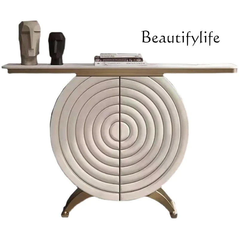 

Light luxury rock slab high-end door cabinet entry living room creative decoration cabinet modern simple dining side cabinet