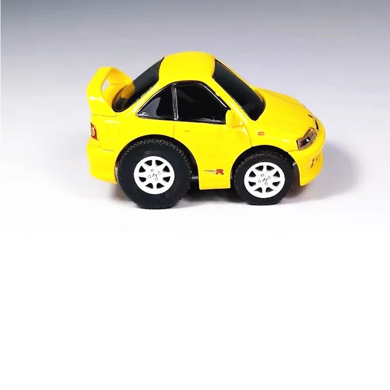 Alloy simulação modelo carro, amarelo Q série, Hon-da Integra DC2, minúsculo, 1:64