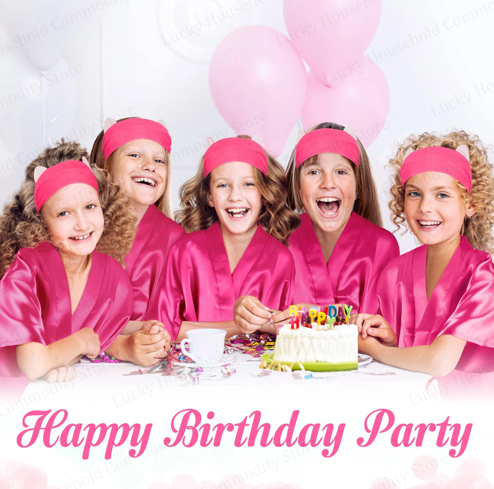 6/8/10/12/15Set Birthday Squad Robes Birthday Spa Party Supplies Kimono Satin Robe Sleepover Party Decor