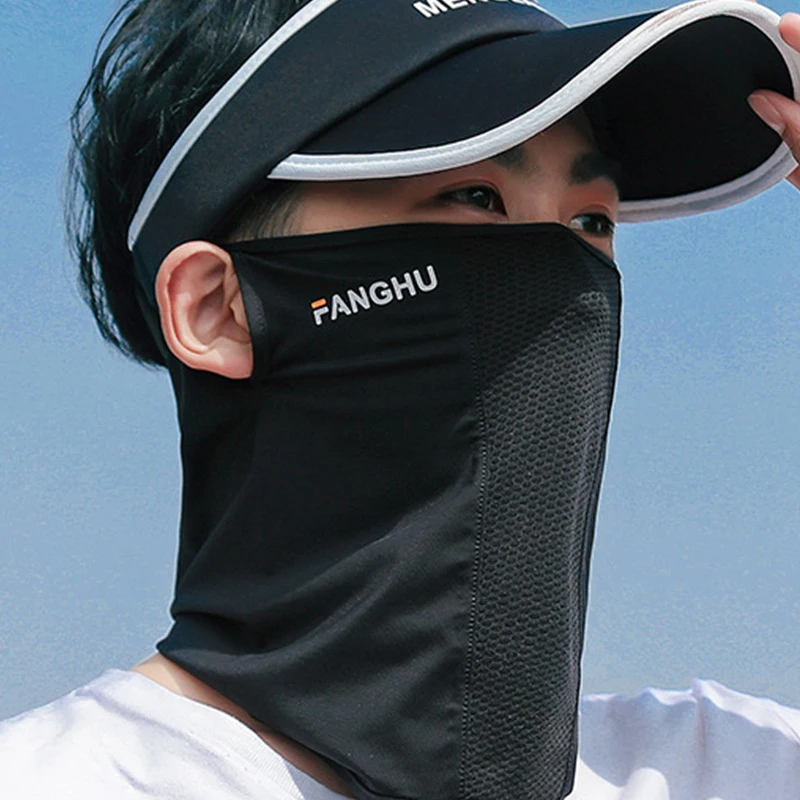 Mesh Breathable Ear Loop Mask Elastic Sunscreen Anti-UV Face Covering Thin Breathable Sports Neck Gaiter For Women Men