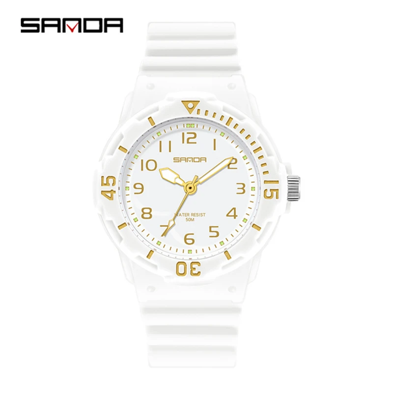 SANDA 6011 Fashion Trend Ladies Watch 2023 New Casual Womens Clock Luminous Hands 50M Waterproof Wristwatches Quartz Reloj Mujer