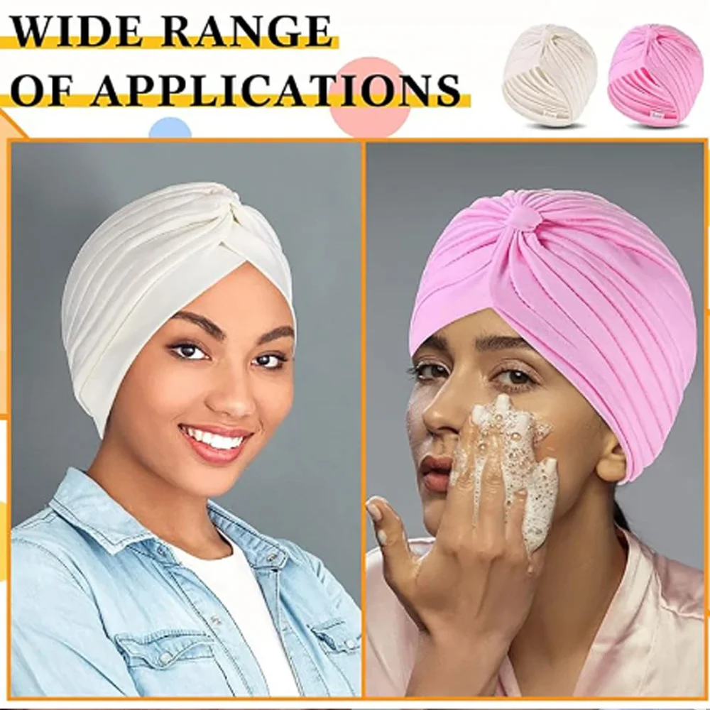 Donne Musulmane Torsione Turbante Cap Signore Morbido Annodato Volant Turbante Foulard Femminile Hijab Cappelli Indiani Cancro Chemio Cap Turbante