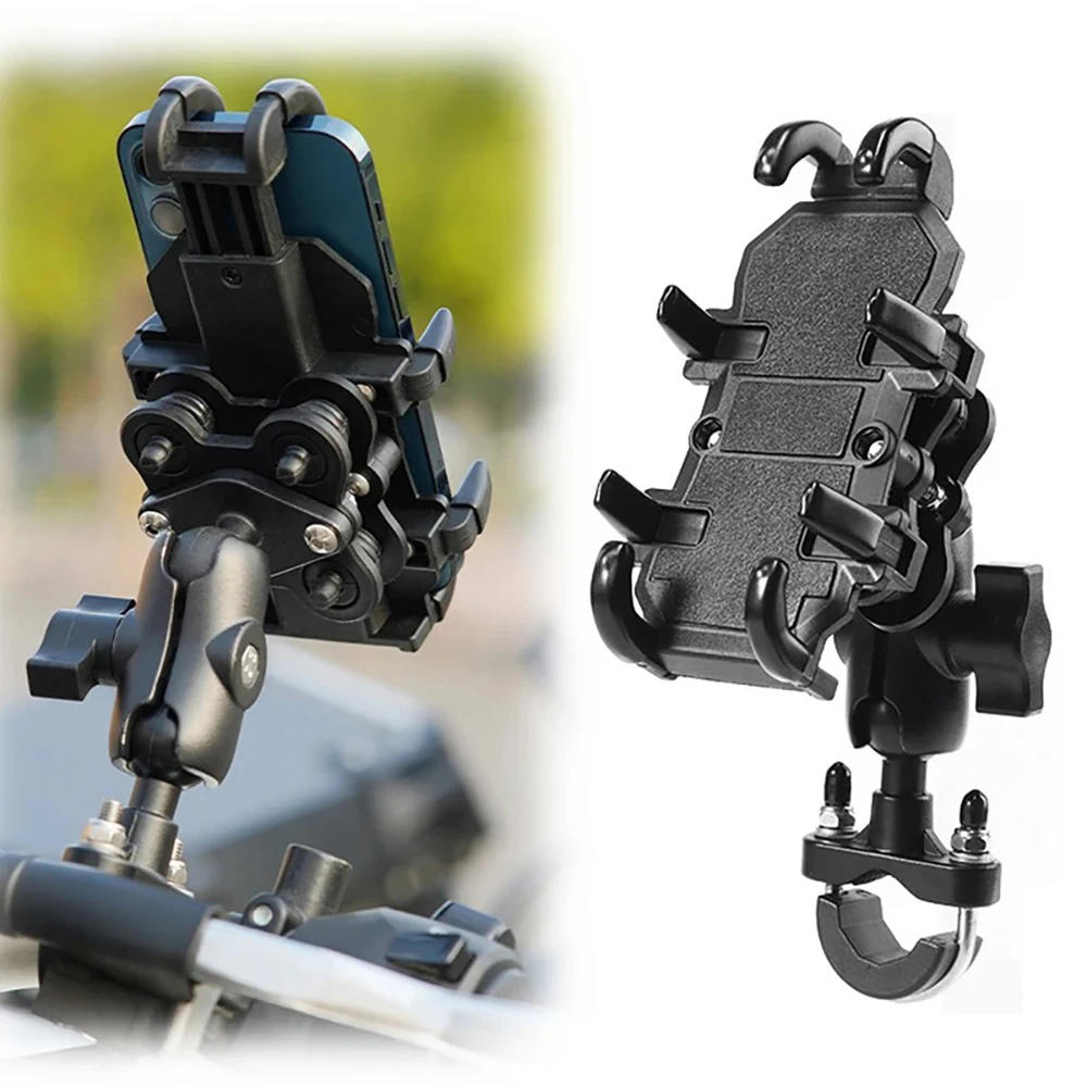 Motorcycle Riding GPS Electric Bike Aluminum Bicycle Alloy Motorbike Handlebar Phone Holder Stand Mount Bracket Shock Absorb