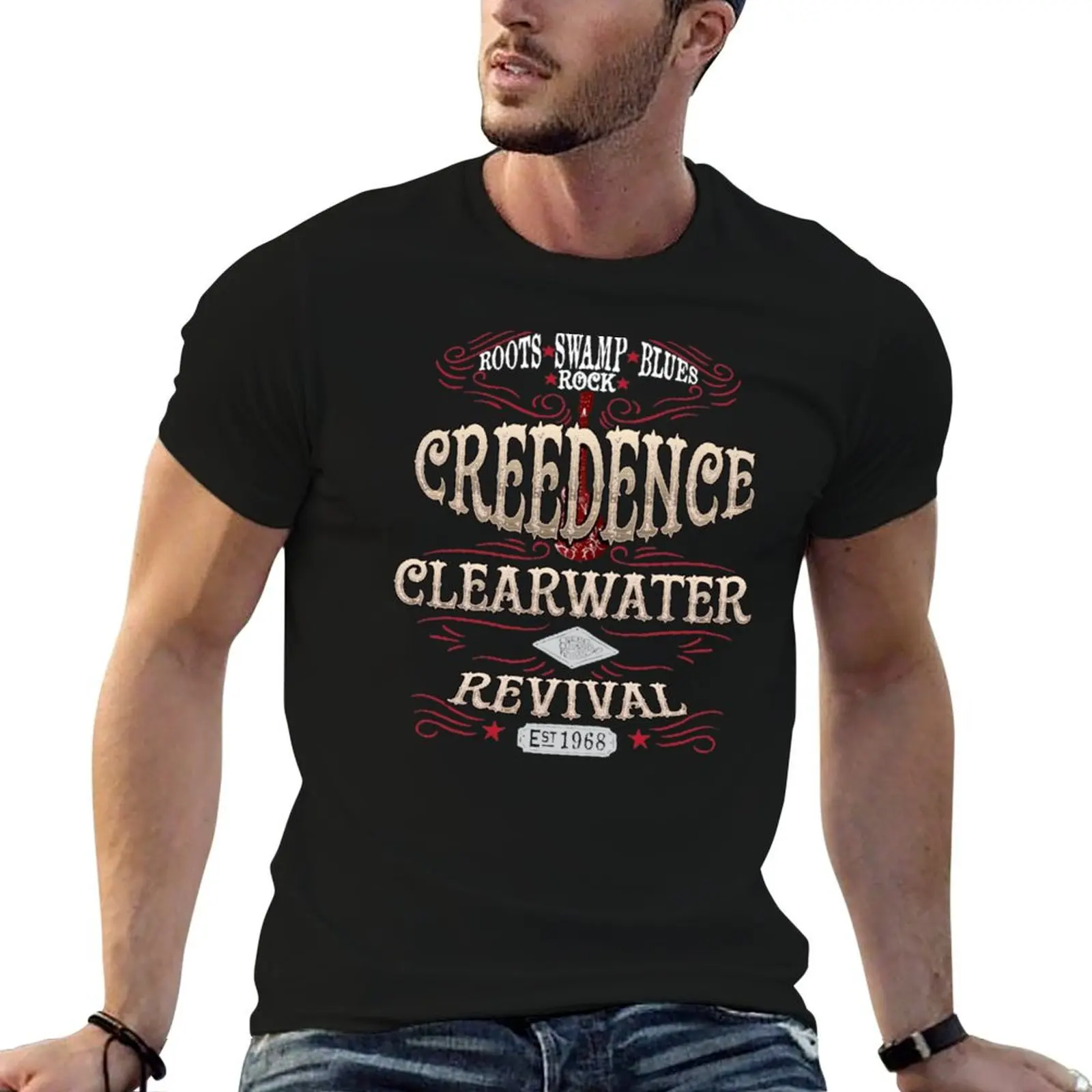 

Creedence Clearwater Revival Swamp Rock Shirt T-Shirt t shirt man plain cotton t shirts man 100% funny t shirts cotton T-Shirt