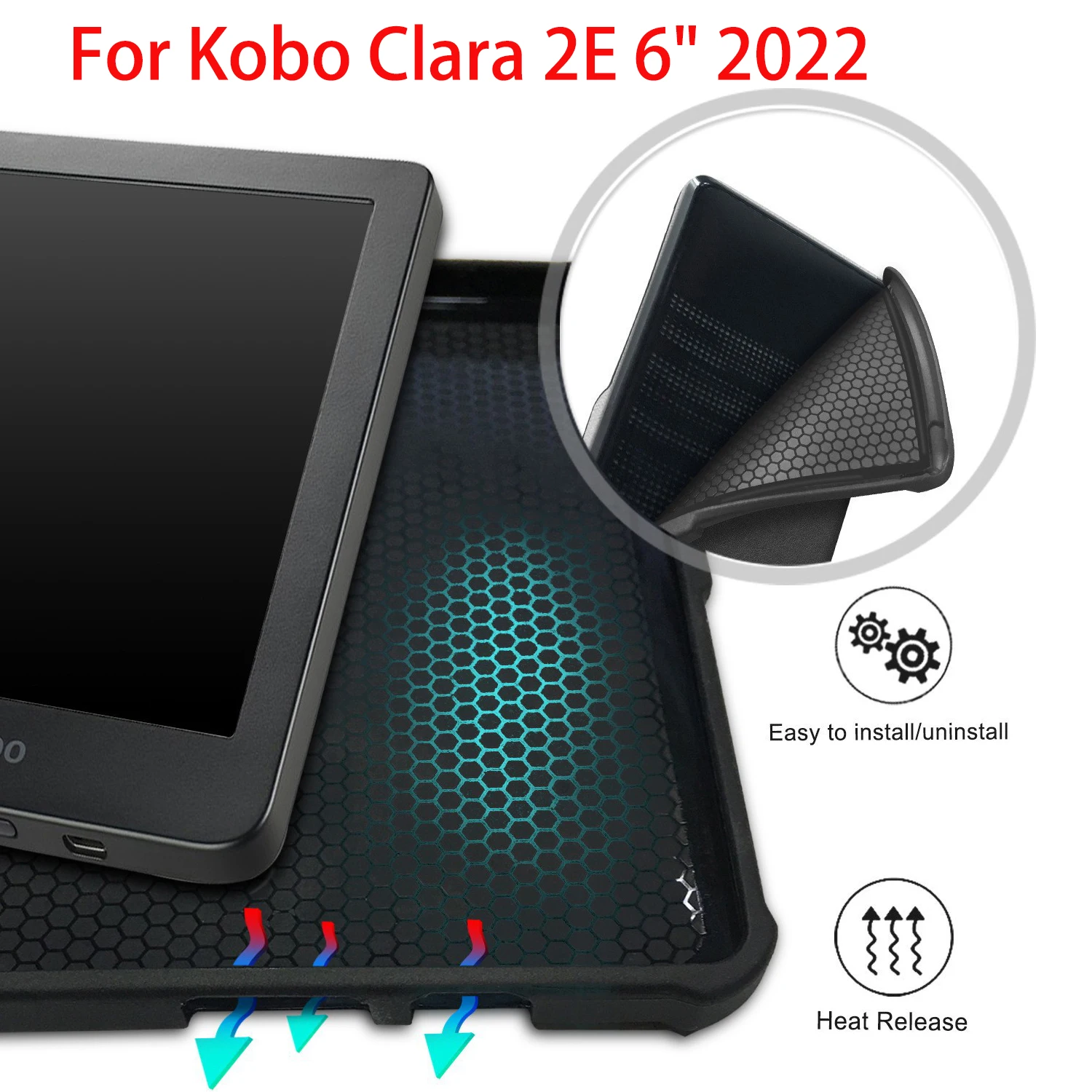 For Kobo Clara 2E Sleep Cover 2022 Leather TPU Protective Ereader Case Print Flower Purple Magnetic Ebook Hoesje Funda