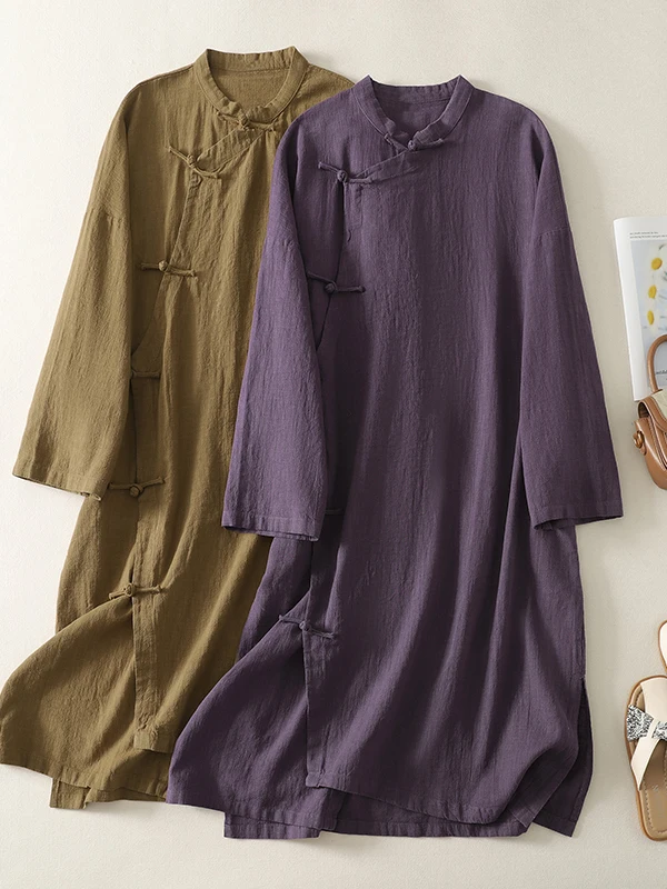 

Корейская и японская длинная женская юбка-халат больших размеров для ранней осени в китайском национальном стиле, улучшенный дизайн