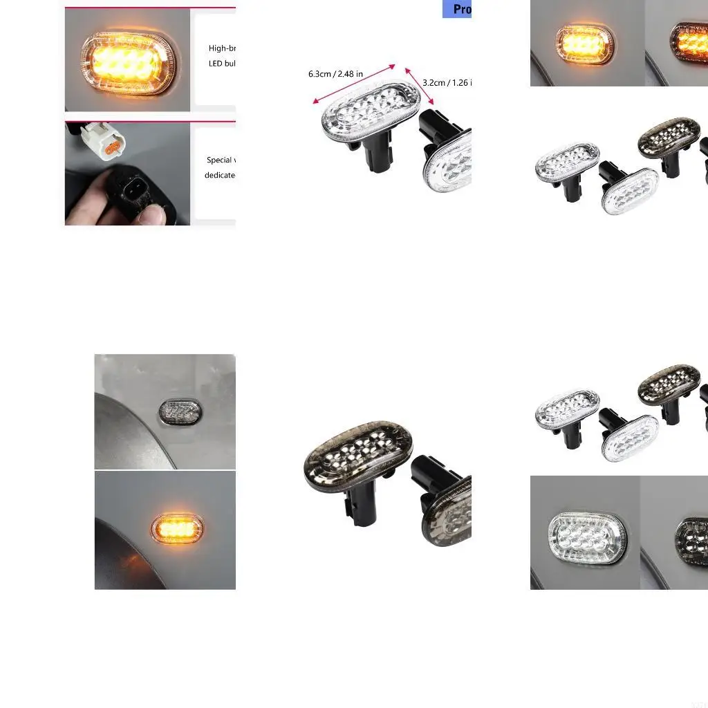 Direct Fit Clear Side Turn Lamps ABS Plastic Side Lights Simple Installation for Vehicle Jimny JB74 JB64 X37F