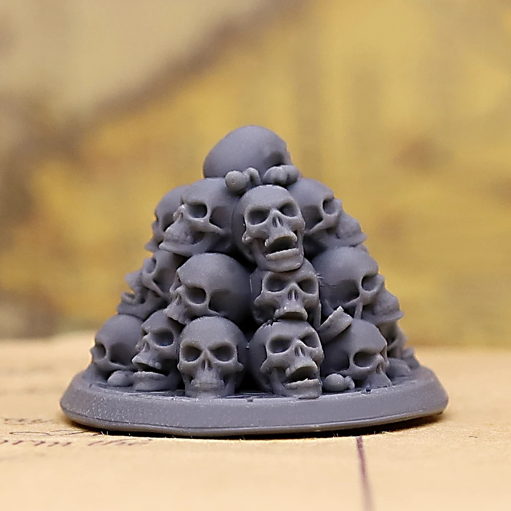 Skull Pile Scenery Unpainted Miniature Tabletop Wargaming Fantasy Terrain Decoration Game Accessory Model