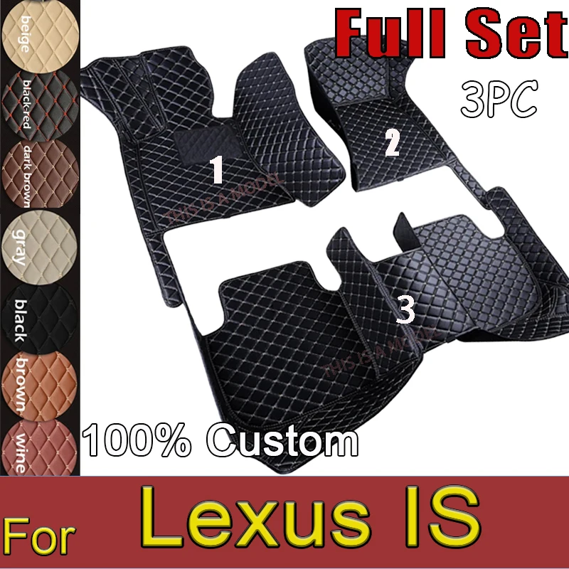 Car Floor Mats For Lexus IS XE20 2006~2013 IS250 300h 200d 220d Carpet Mat Rug Anti Dirt Protective Pad Full Set Car Accessories