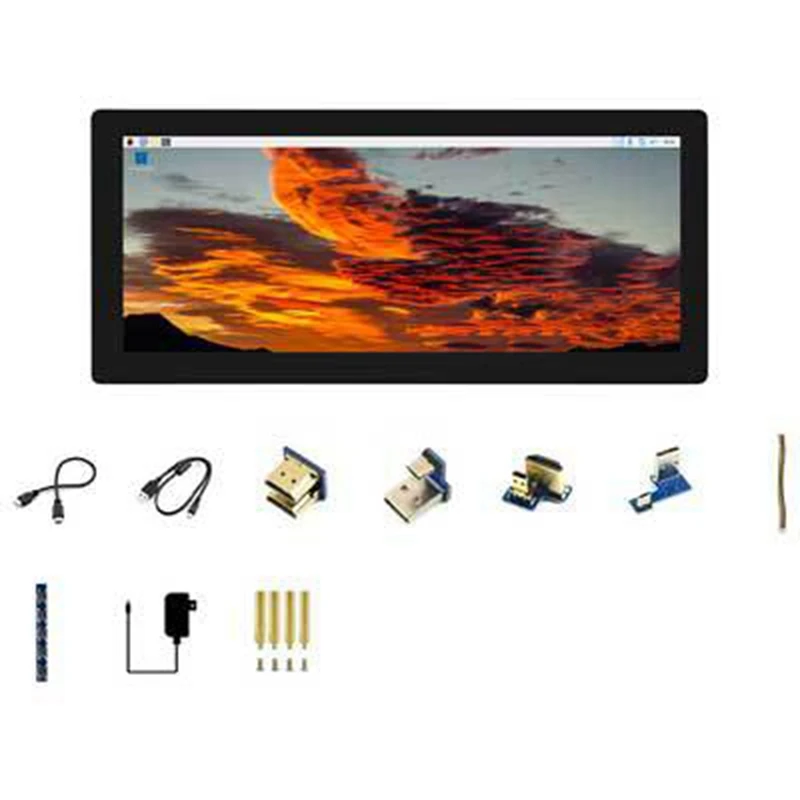 لراسبيري بي 12.3 بوصة LCD تعمل باللمس 1920 × 720 دعم لـ Jetson Nano/كمبيوتر صغير/لوحة تينكر 2