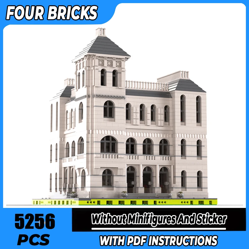 

Moc Building Block Old Corner Post Office Modular Building Technology Modular Brick Model Gifts Christmas Toy DIY Sets Assembly