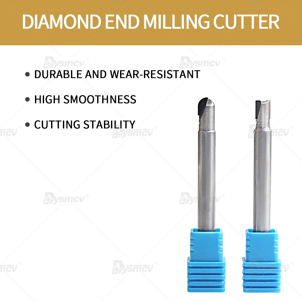 1PC Diamond End Milling Cutter PCD Single Double Edge Flat Bottom Cutter Ball End Milling Cutter CNC Lathe Diamond Milling Tools